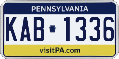 PA license plate KAB1336