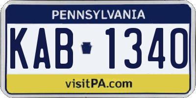PA license plate KAB1340