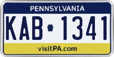 PA license plate KAB1341