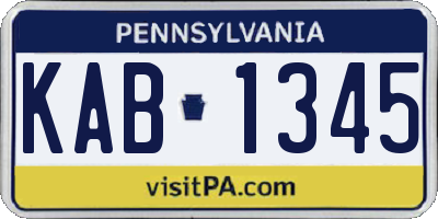 PA license plate KAB1345