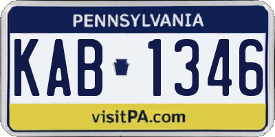 PA license plate KAB1346