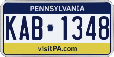 PA license plate KAB1348