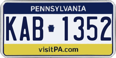 PA license plate KAB1352