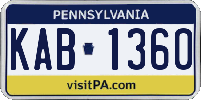 PA license plate KAB1360