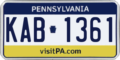 PA license plate KAB1361