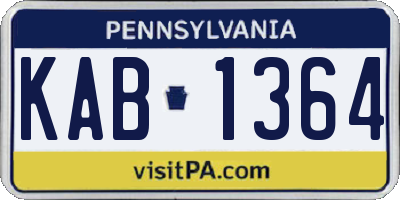 PA license plate KAB1364