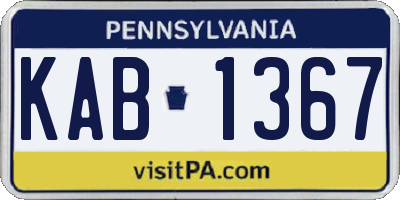 PA license plate KAB1367