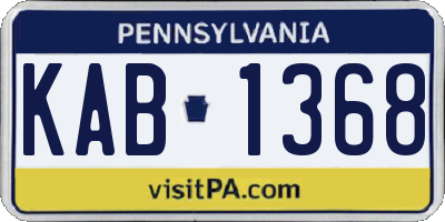 PA license plate KAB1368