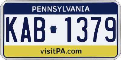 PA license plate KAB1379