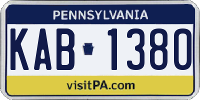 PA license plate KAB1380