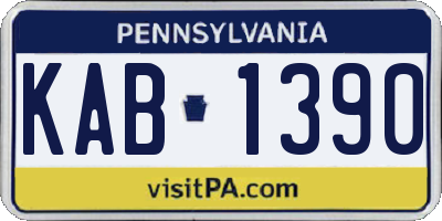 PA license plate KAB1390