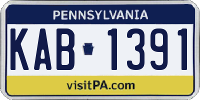 PA license plate KAB1391