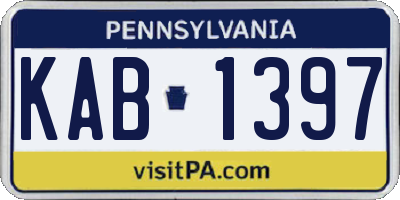 PA license plate KAB1397