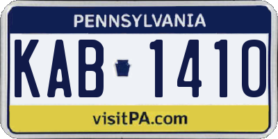 PA license plate KAB1410