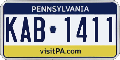 PA license plate KAB1411
