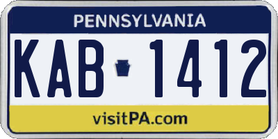 PA license plate KAB1412
