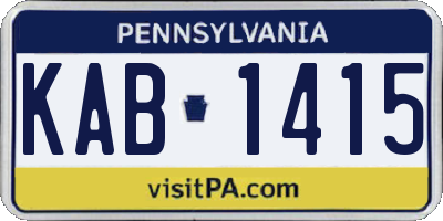 PA license plate KAB1415