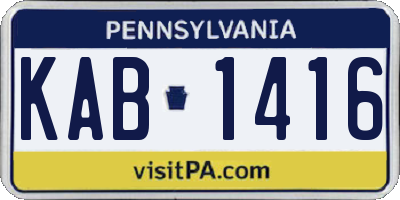 PA license plate KAB1416