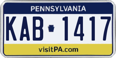 PA license plate KAB1417