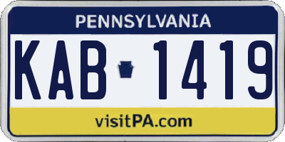 PA license plate KAB1419