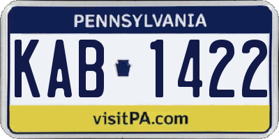 PA license plate KAB1422
