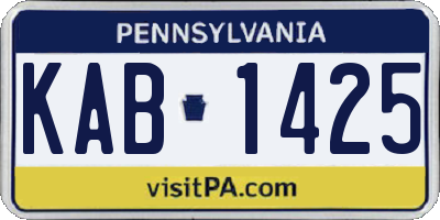 PA license plate KAB1425