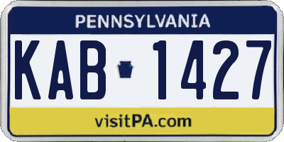 PA license plate KAB1427