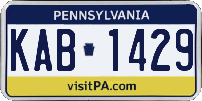PA license plate KAB1429