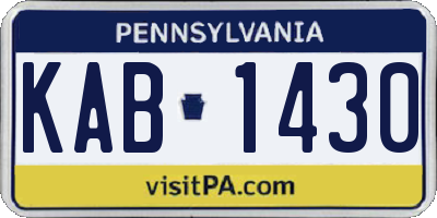 PA license plate KAB1430