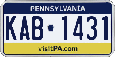 PA license plate KAB1431