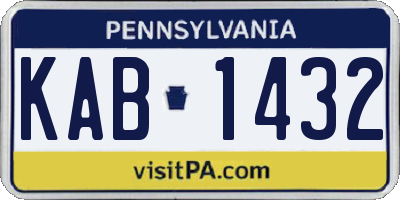 PA license plate KAB1432