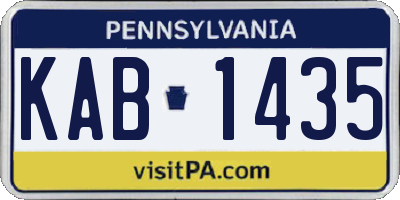 PA license plate KAB1435