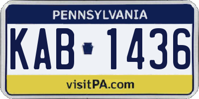 PA license plate KAB1436