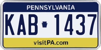PA license plate KAB1437