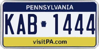 PA license plate KAB1444