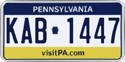 PA license plate KAB1447