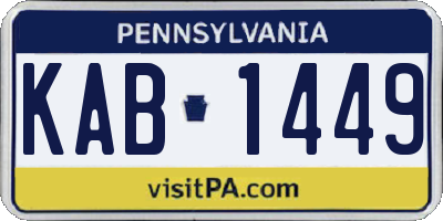 PA license plate KAB1449