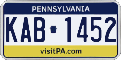 PA license plate KAB1452