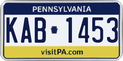 PA license plate KAB1453