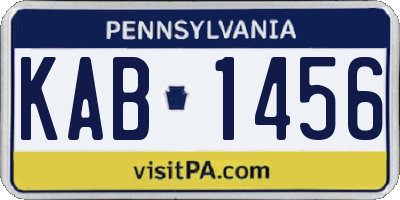 PA license plate KAB1456