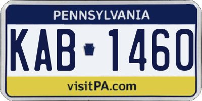 PA license plate KAB1460