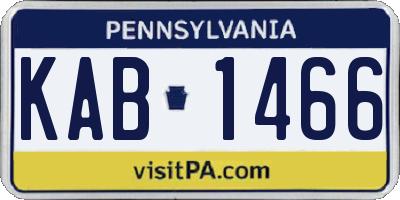 PA license plate KAB1466