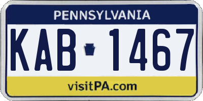 PA license plate KAB1467