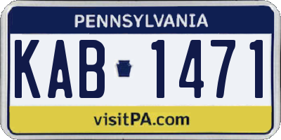 PA license plate KAB1471