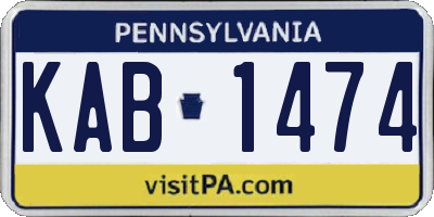 PA license plate KAB1474