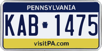 PA license plate KAB1475
