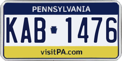 PA license plate KAB1476