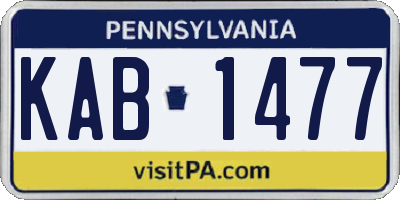 PA license plate KAB1477