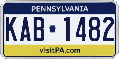 PA license plate KAB1482