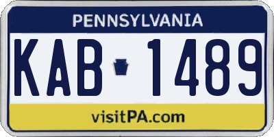 PA license plate KAB1489